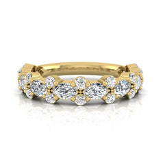 OctaPearl Half Eternity Stackable Lab Grown Diamond Wedding Band Ring