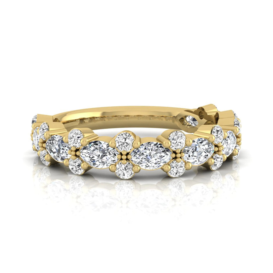 OctaPearl Half Eternity Stackable Lab Grown Diamond Wedding Band Ring