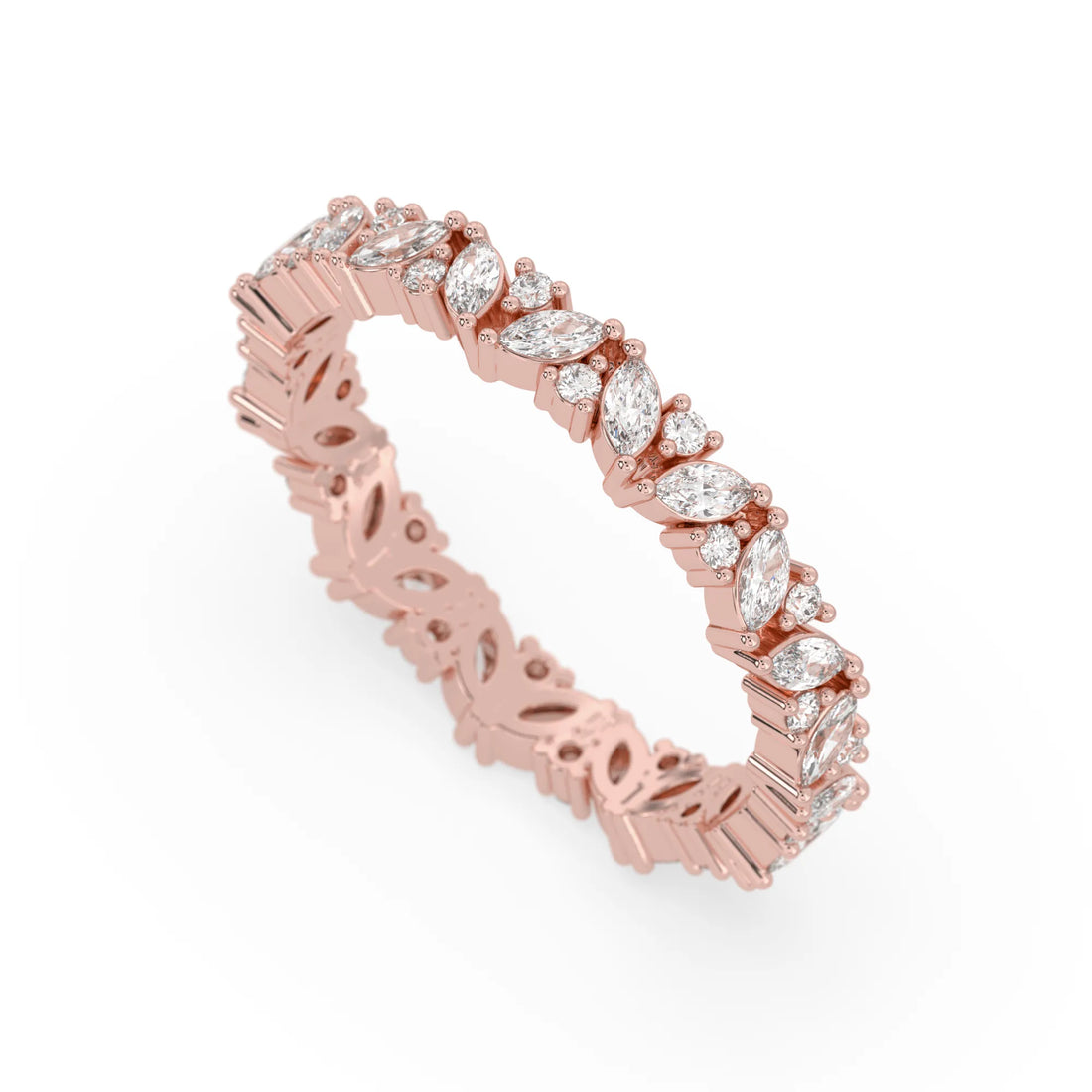 OctaPearl Minimalist Lab Grown Diamond Full Eternity Stackable Engagement Band