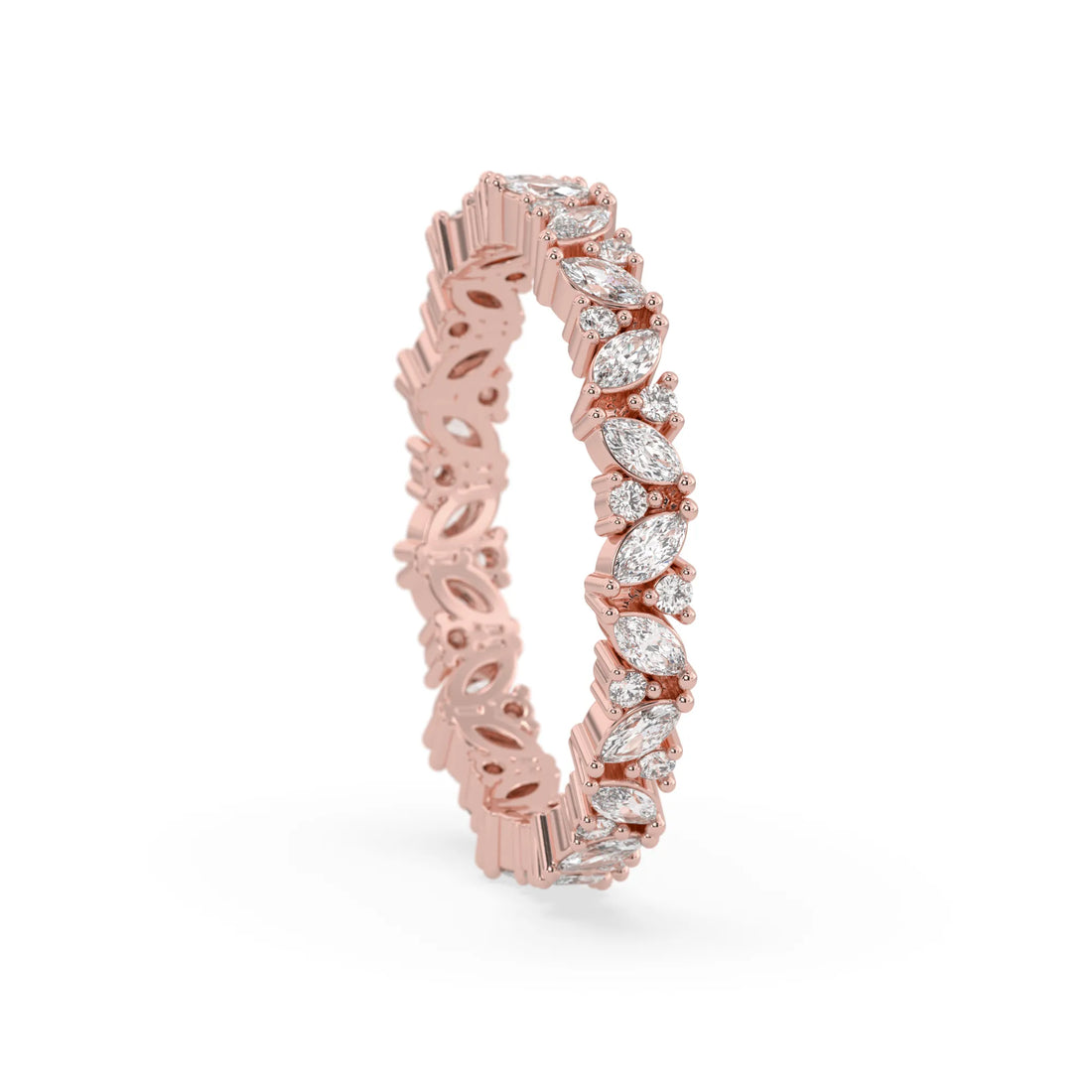 OctaPearl Minimalist Lab Grown Diamond Full Eternity Stackable Engagement Band