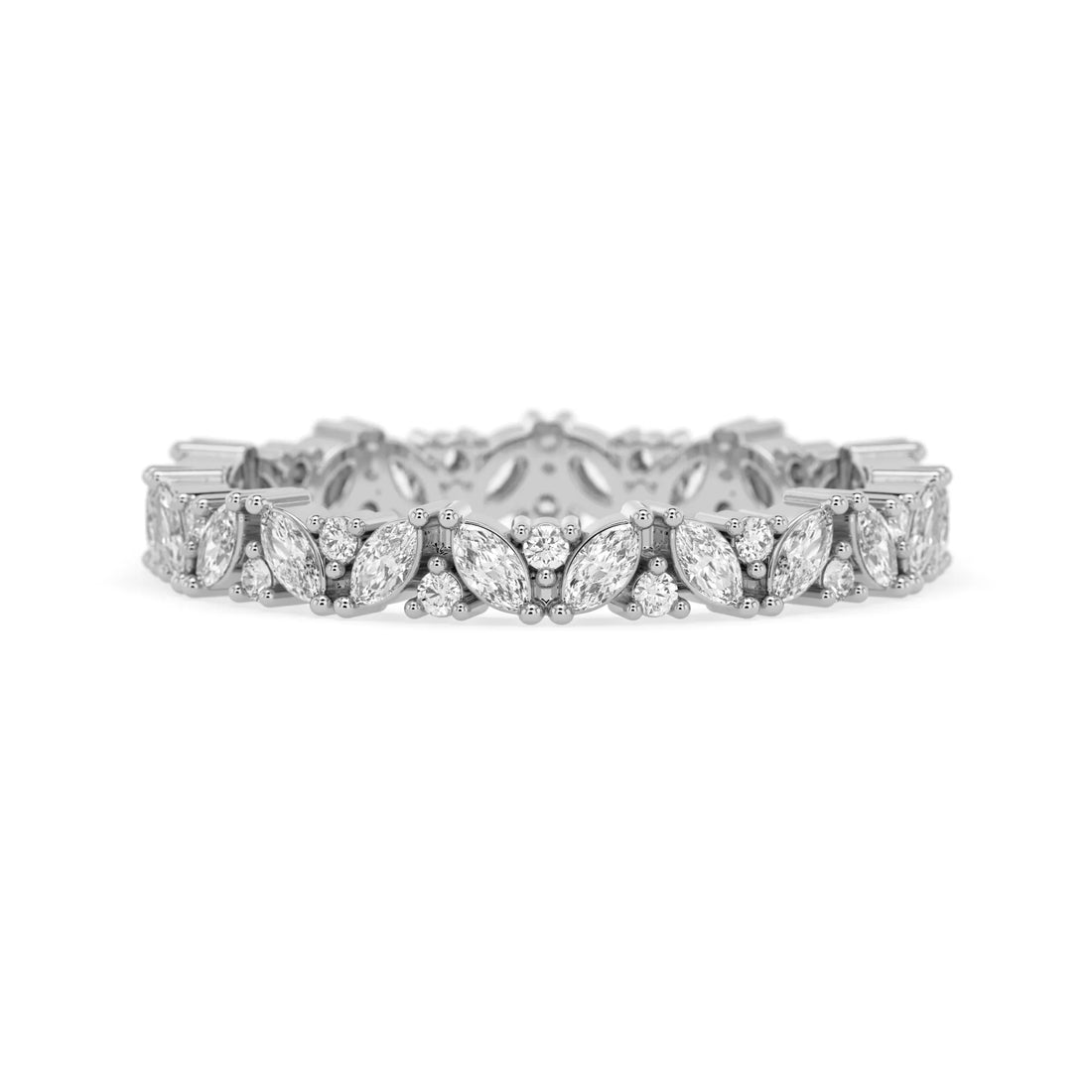 OctaPearl Minimalist Lab Grown Diamond Full Eternity Stackable Engagement Band