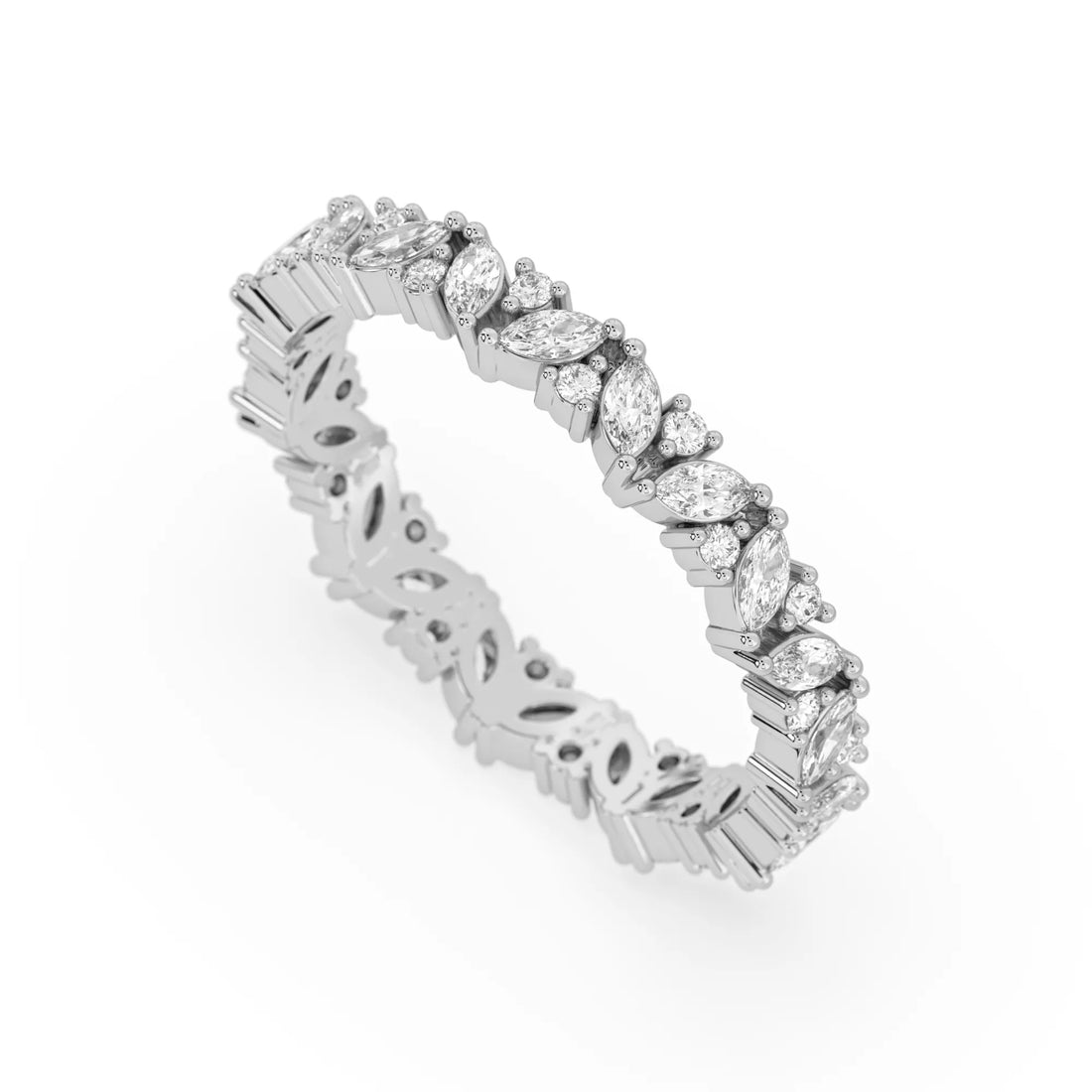 OctaPearl Minimalist Lab Grown Diamond Full Eternity Stackable Engagement Band