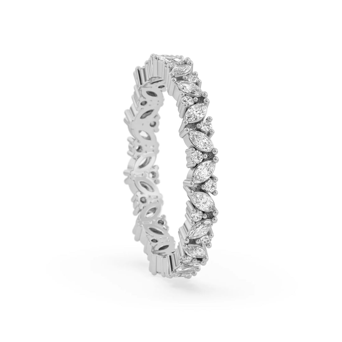 OctaPearl Minimalist Lab Grown Diamond Full Eternity Stackable Engagement Band