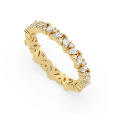 OctaPearl Minimalist Lab Grown Diamond Full Eternity Stackable Engagement Band - alternate view