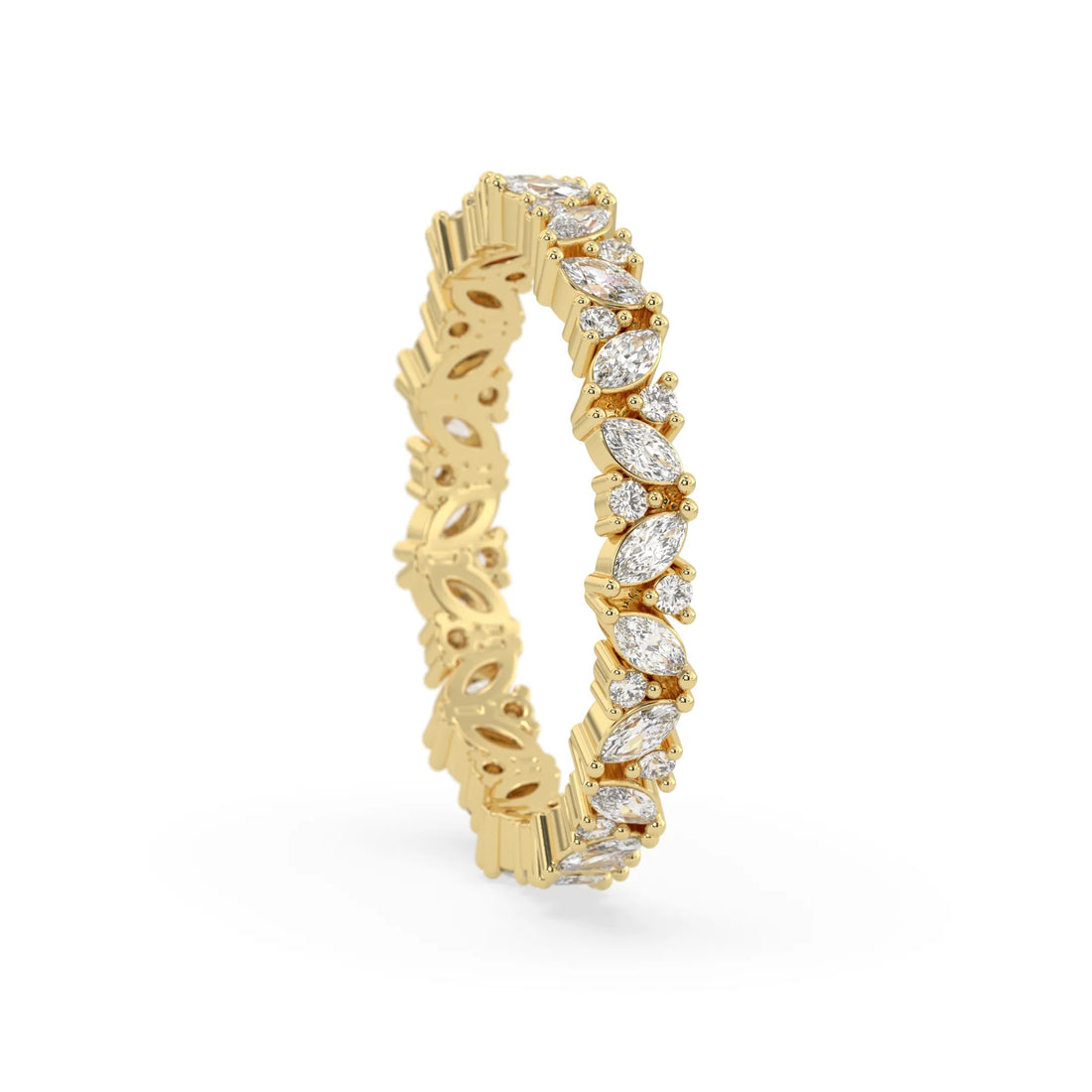 OctaPearl Minimalist Lab Grown Diamond Full Eternity Stackable Engagement Band