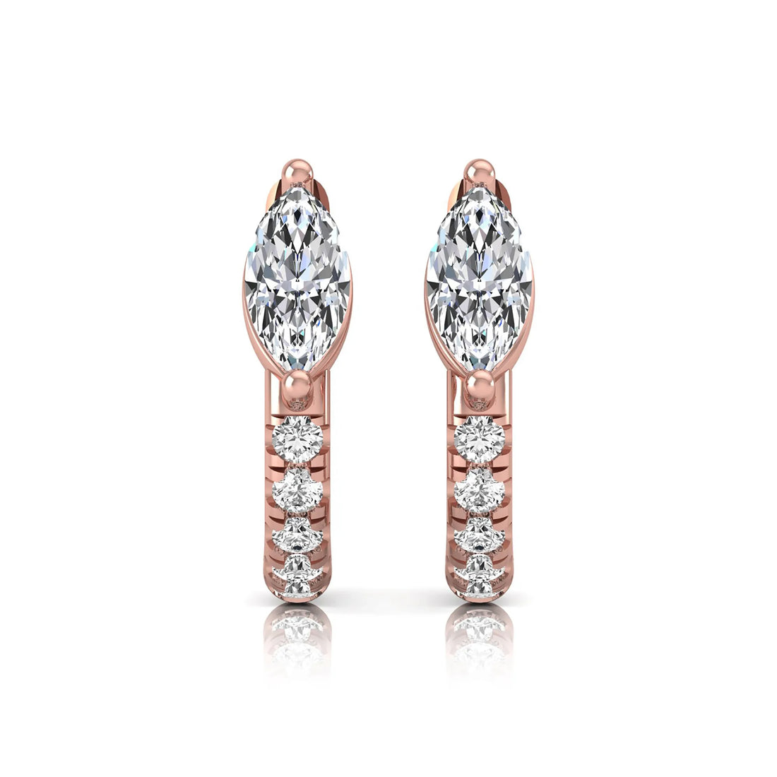 OctaPearl Marquise & Round Pavé Lab Grown Diamond Huggie Hoop Earrings