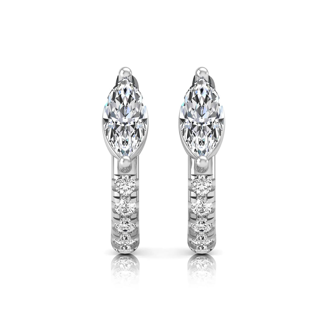 OctaPearl Marquise & Round Pavé Lab Grown Diamond Huggie Hoop Earrings