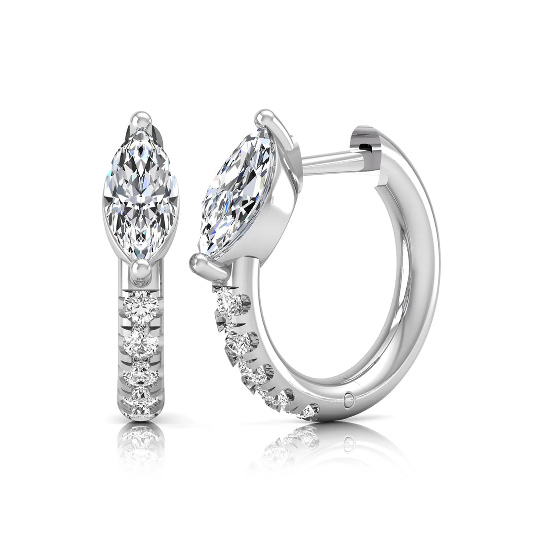 OctaPearl Marquise & Round Pavé Lab Grown Diamond Huggie Hoop Earrings