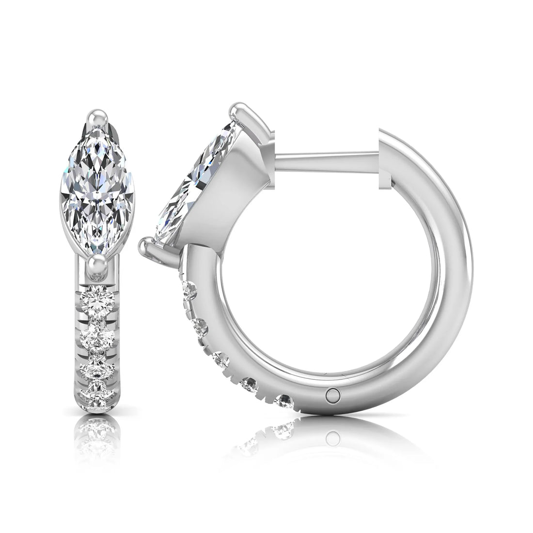 OctaPearl Marquise & Round Pavé Lab Grown Diamond Huggie Hoop Earrings