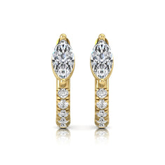 OctaPearl Marquise & Round Pavé Lab Grown Diamond Huggie Hoop Earrings - alternate view