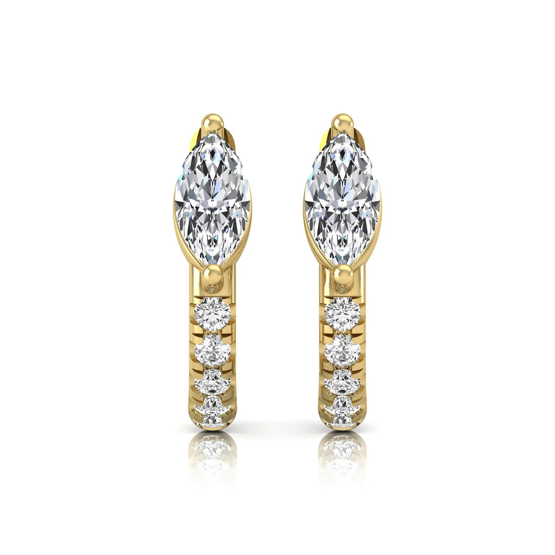 OctaPearl Marquise & Round Pavé Lab Grown Diamond Huggie Hoop Earrings