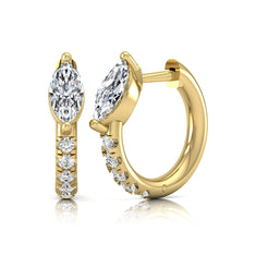 OctaPearl Marquise & Round Pavé Lab Grown Diamond Huggie Hoop Earrings