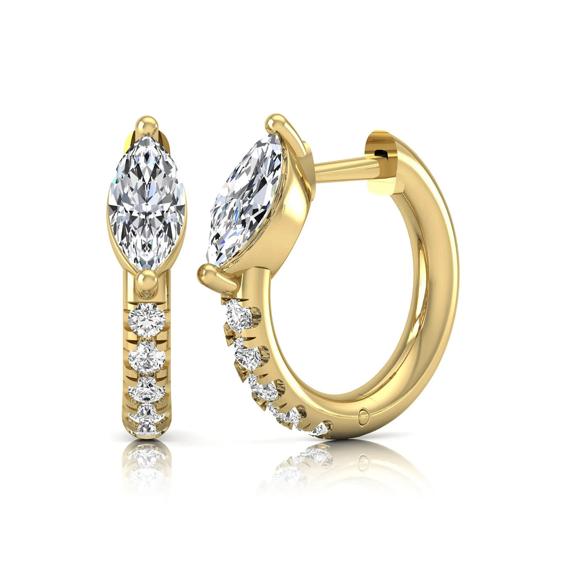 OctaPearl Marquise & Round Pavé Lab Grown Diamond Huggie Hoop Earrings