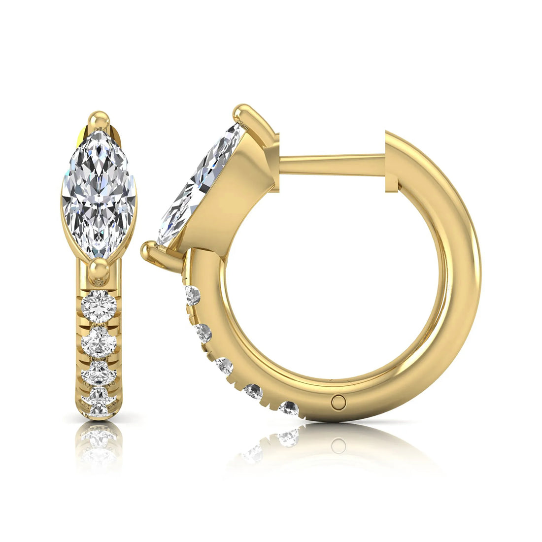 OctaPearl Marquise & Round Pavé Lab Grown Diamond Huggie Hoop Earrings