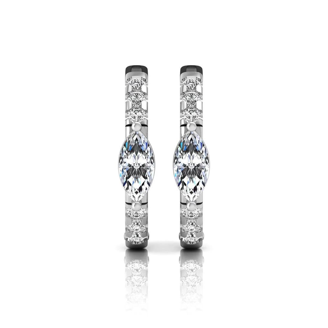 OctaPearl Marquise & Round Pavé Lab Grown Diamond Huggie Hoop Earrings