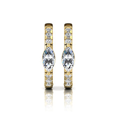 OctaPearl Marquise & Round Pavé Lab Grown Diamond Huggie Hoop Earrings - alternate view