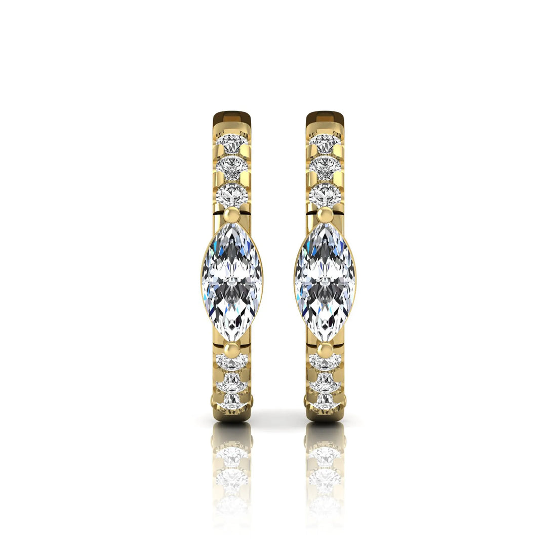OctaPearl Marquise & Round Pavé Lab Grown Diamond Huggie Hoop Earrings