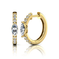 OctaPearl Marquise & Round Pavé Lab Grown Diamond Huggie Hoop Earrings