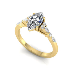 OctaPearl 1 ct Marquise Side Stone Lab Grown Diamond Engagement Ring - alternate view