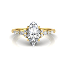 OctaPearl 1 ct Marquise Side Stone Lab Grown Diamond Engagement Ring