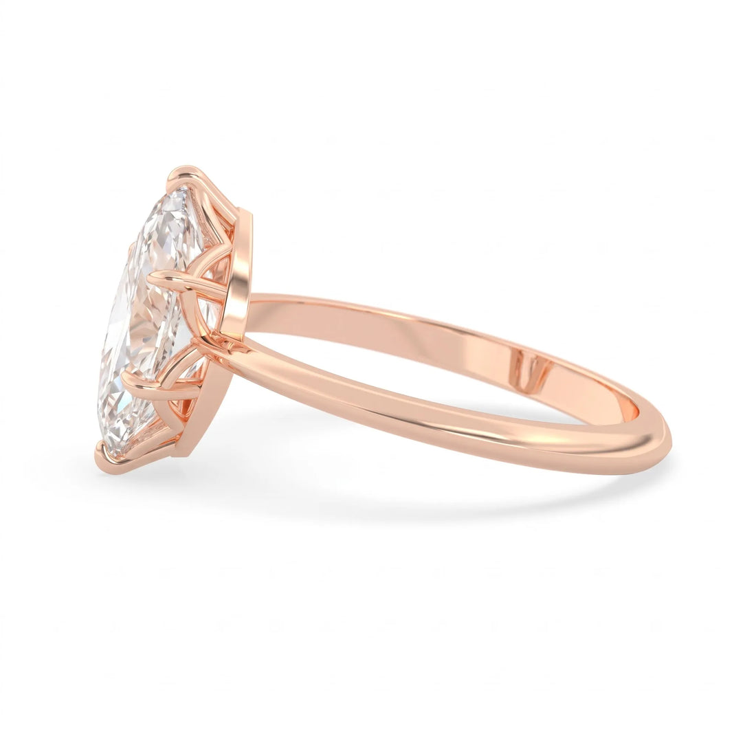 OctaPearl 2 ct Marquise Lab Grown Diamond Solitaire Engagement Ring