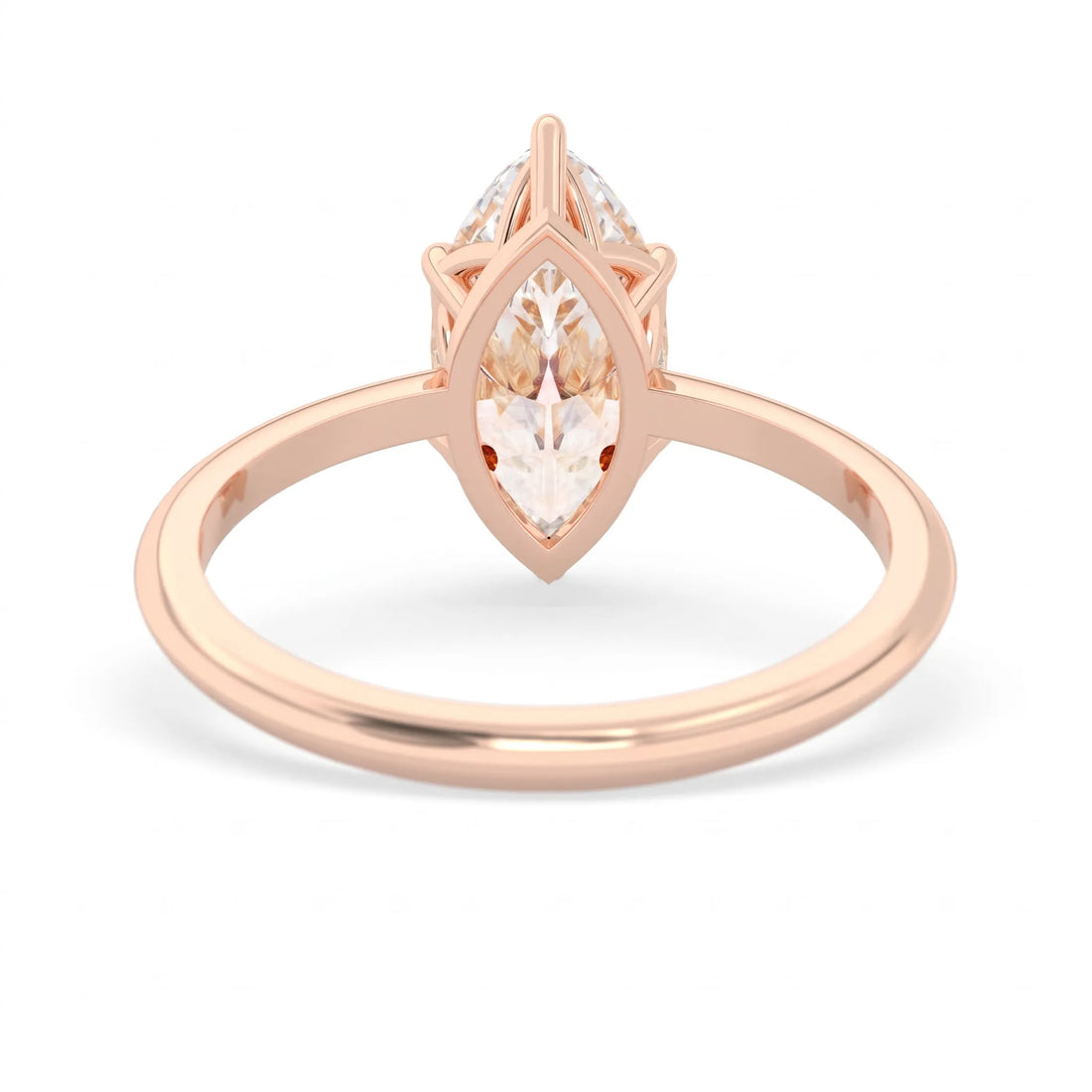 OctaPearl 2 ct Marquise Lab Grown Diamond Solitaire Engagement Ring