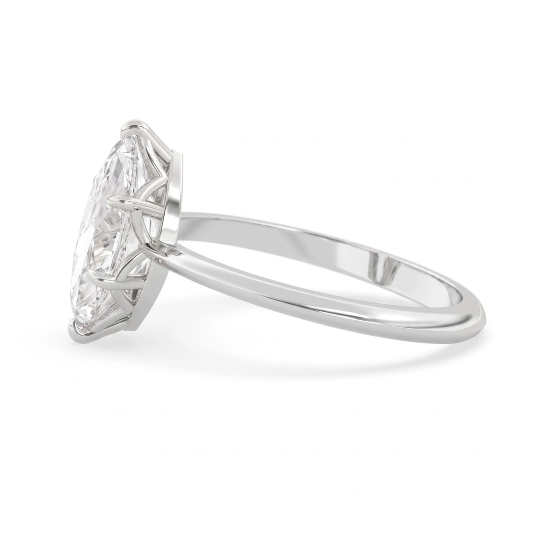 OctaPearl 2 ct Marquise Lab Grown Diamond Solitaire Engagement Ring