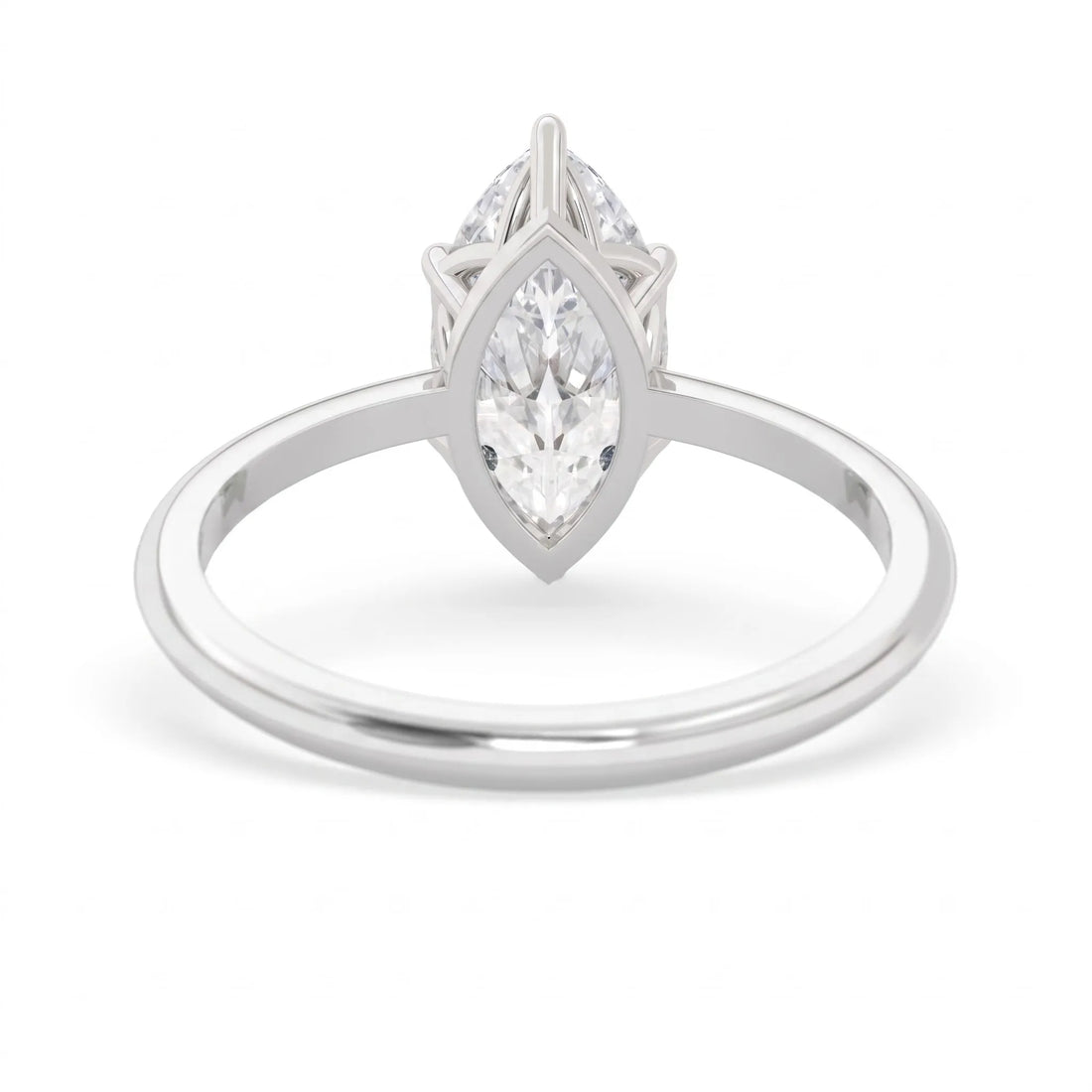OctaPearl 2 ct Marquise Lab Grown Diamond Solitaire Engagement Ring