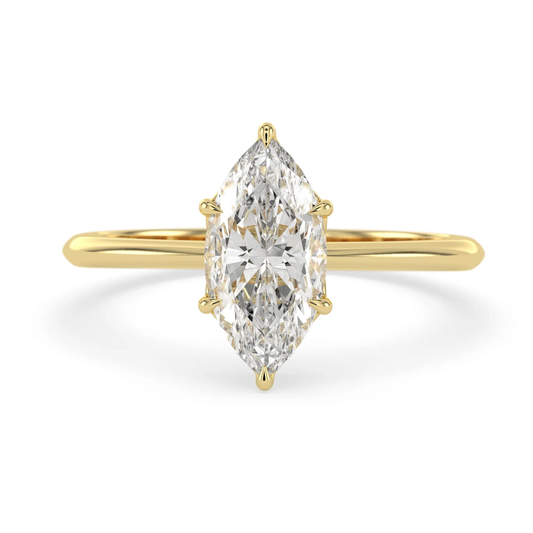 OctaPearl 2 ct Marquise Lab Grown Diamond Solitaire Engagement Ring