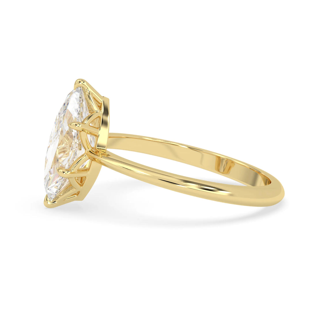 OctaPearl 2 ct Marquise Lab Grown Diamond Solitaire Engagement Ring