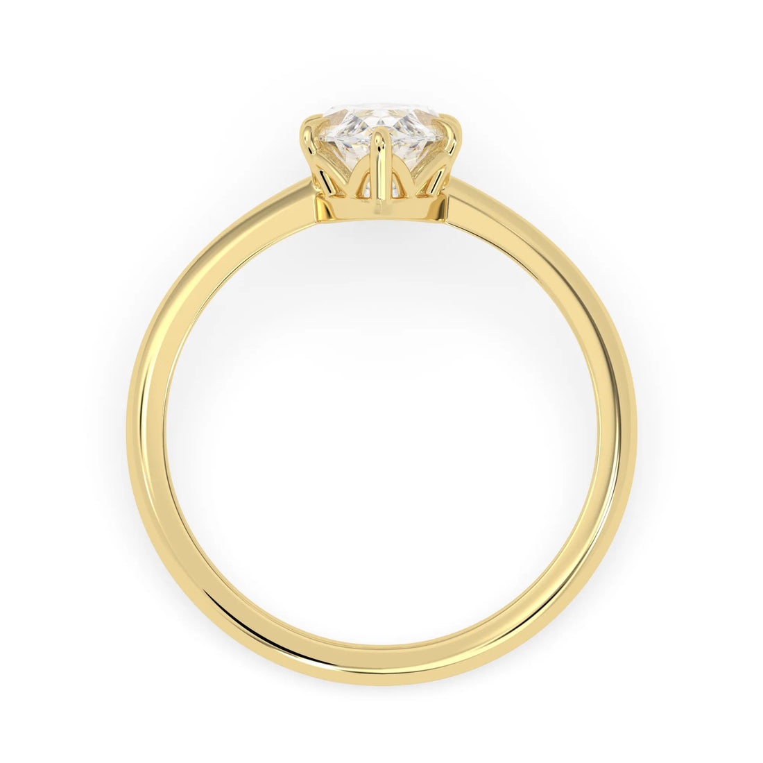 OctaPearl 2 ct Marquise Lab Grown Diamond Solitaire Engagement Ring