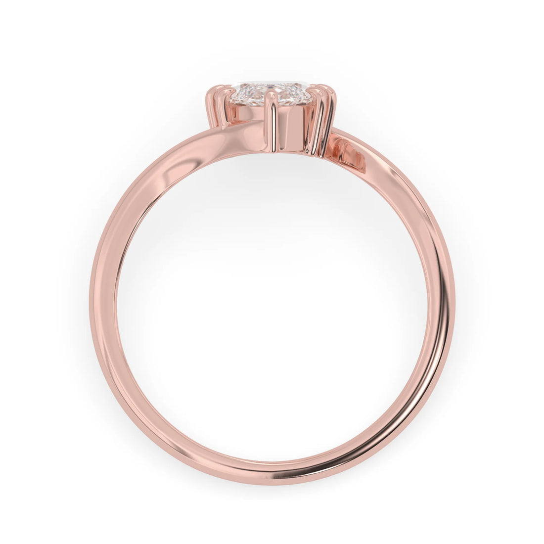 OctaPearl 2 ct Marquise Lab Grown Diamond Bypass Solitaire Engagement Ring