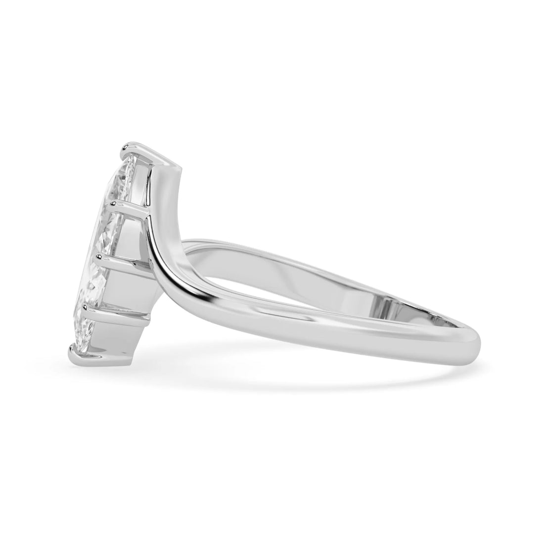 OctaPearl 2 ct Marquise Lab Grown Diamond Bypass Solitaire Engagement Ring