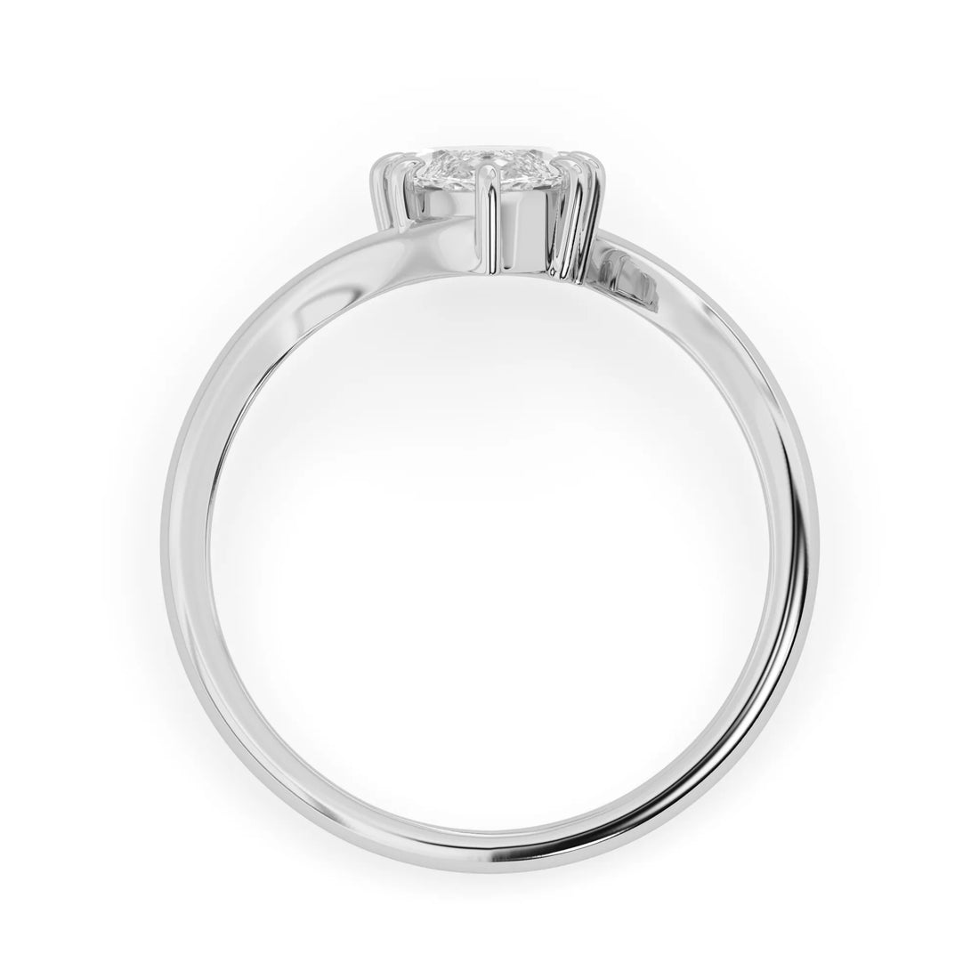 OctaPearl 2 ct Marquise Lab Grown Diamond Bypass Solitaire Engagement Ring