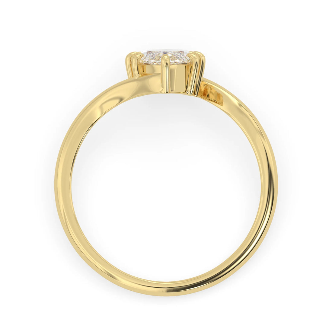 OctaPearl 2 ct Marquise Lab Grown Diamond Bypass Solitaire Engagement Ring