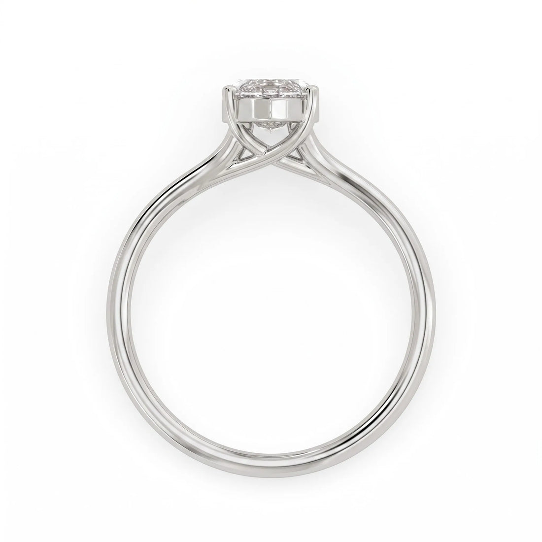 OctaPearl 1.5 ct Marquise Lab Grown Diamond Solitaire Split Shank Engagement Ring