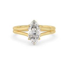 OctaPearl 1.5 ct Marquise Lab Grown Diamond Solitaire Split Shank Engagement Ring