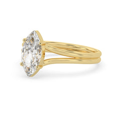 OctaPearl 1.5 ct Marquise Lab Grown Diamond Solitaire Split Shank Engagement Ring - alternate view