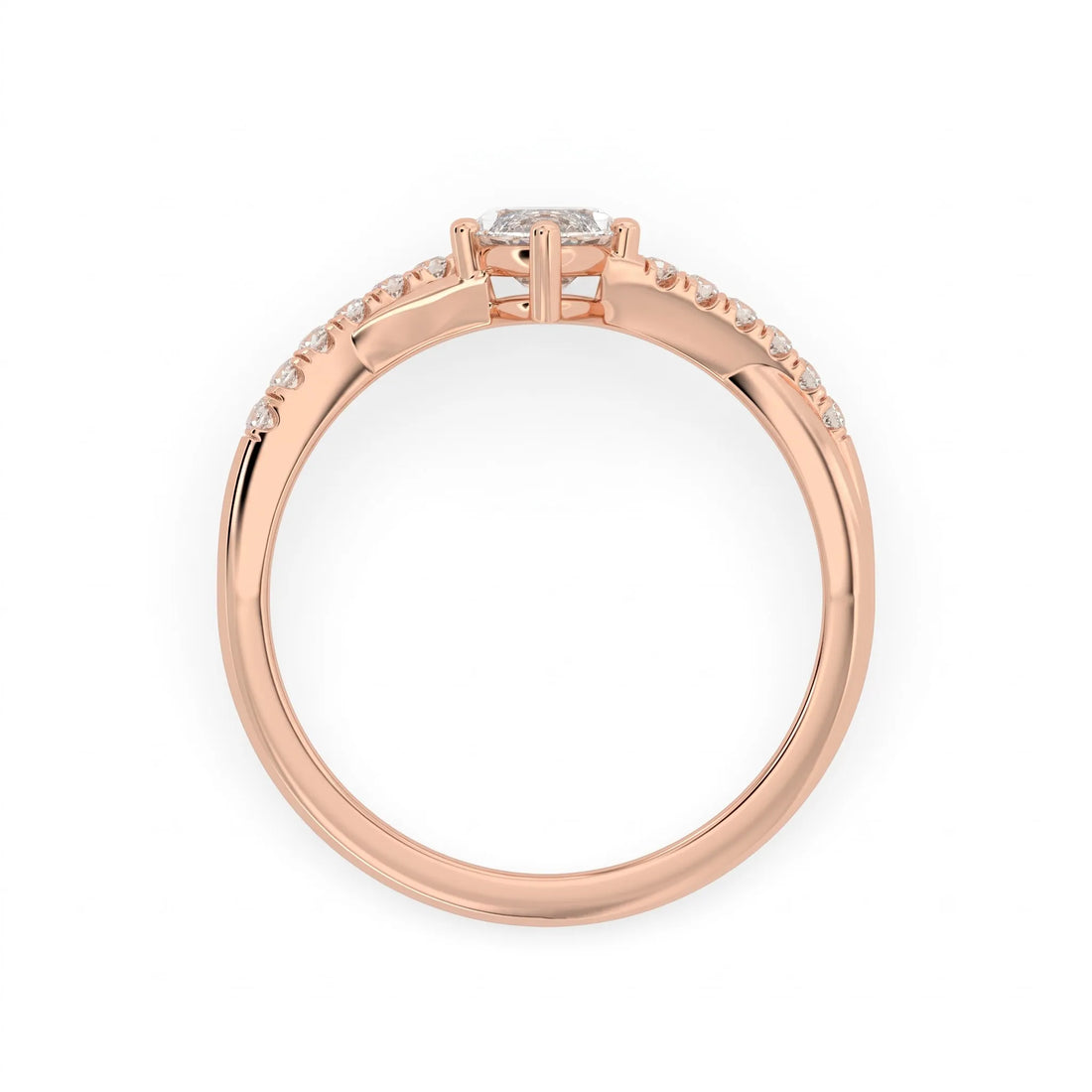 OctaPearl 1 ct Marquise Cut Split Shank Lab Grown Diamond Engagement Ring
