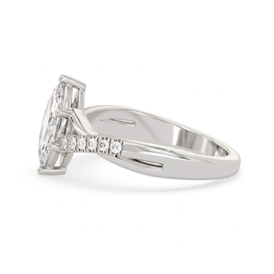 OctaPearl 1 ct Marquise Cut Split Shank Lab Grown Diamond Engagement Ring