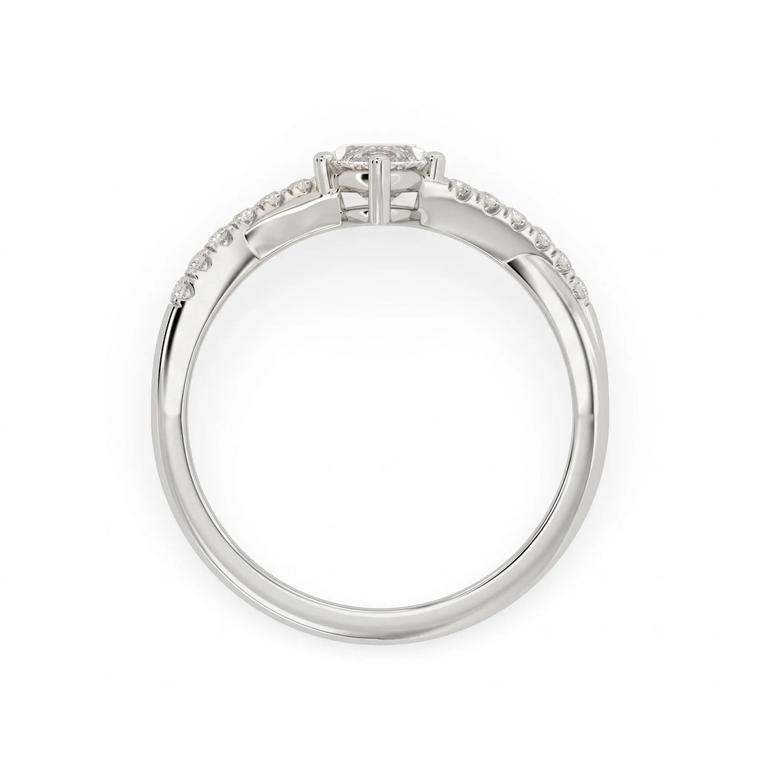 OctaPearl 1 ct Marquise Cut Split Shank Lab Grown Diamond Engagement Ring