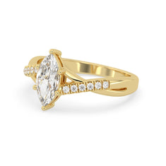OctaPearl 1 ct Marquise Cut Split Shank Lab Grown Diamond Engagement Ring - alternate view