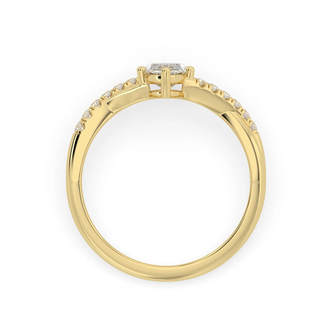 OctaPearl 1 ct Marquise Cut Split Shank Lab Grown Diamond Engagement Ring