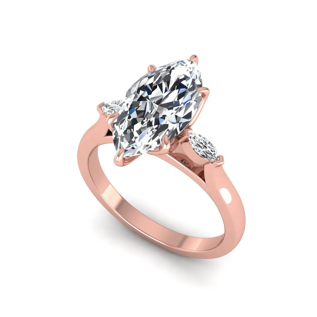 OctaPearl 2.5 ct Marquise Three Stone Lab Grown Diamond Engagement Ring