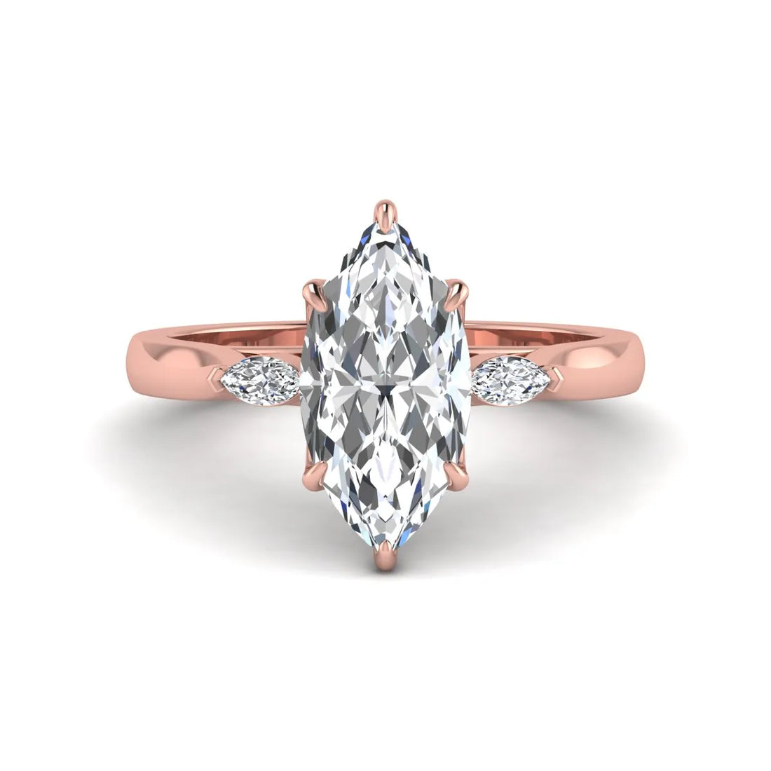 OctaPearl 2.5 ct Marquise Three Stone Lab Grown Diamond Engagement Ring