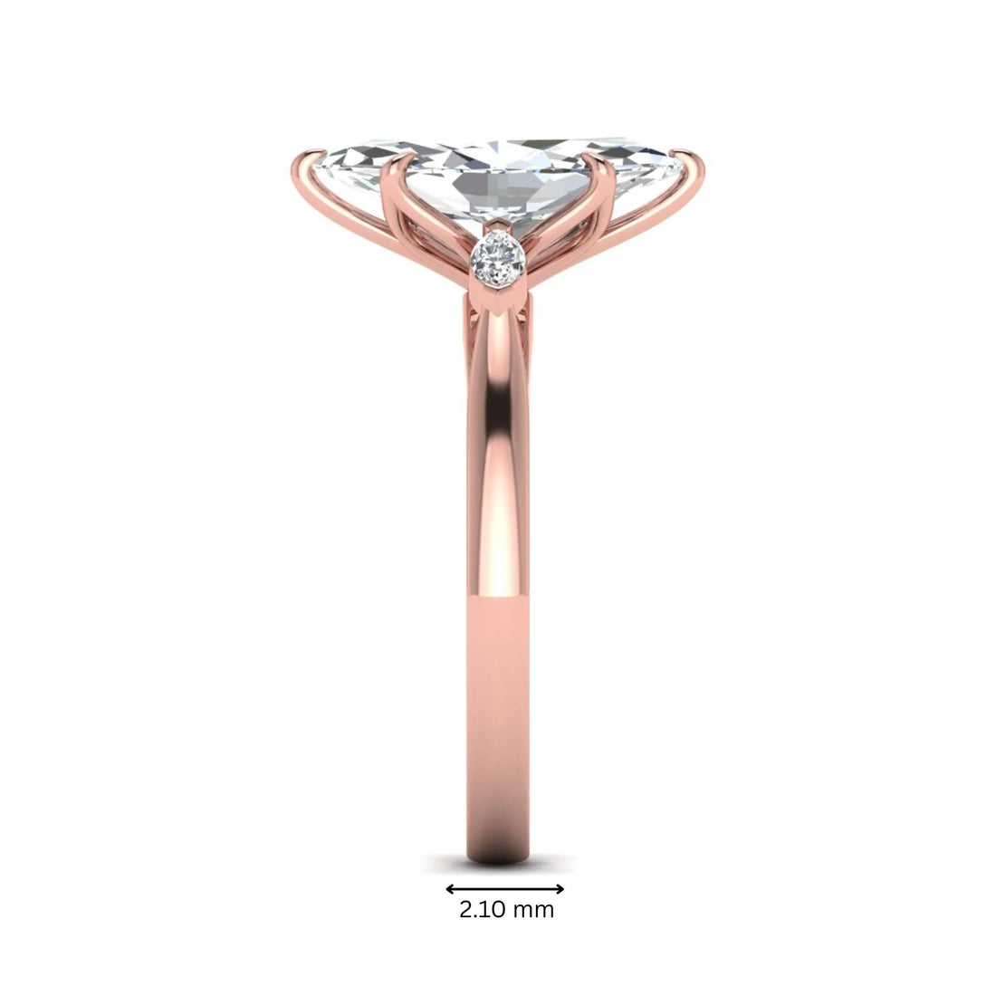 OctaPearl 2.5 ct Marquise Three Stone Lab Grown Diamond Engagement Ring