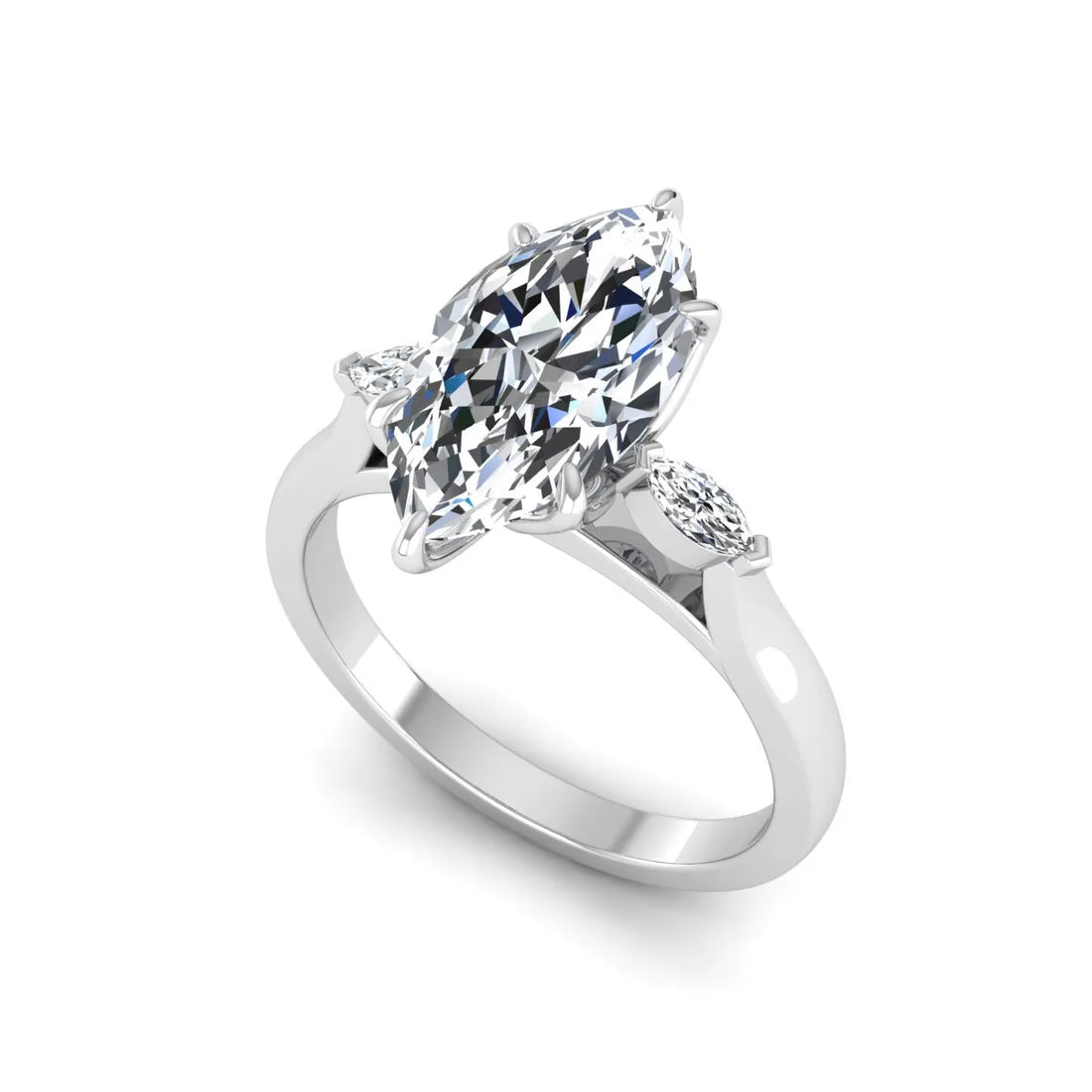 OctaPearl 2.5 ct Marquise Three Stone Lab Grown Diamond Engagement Ring