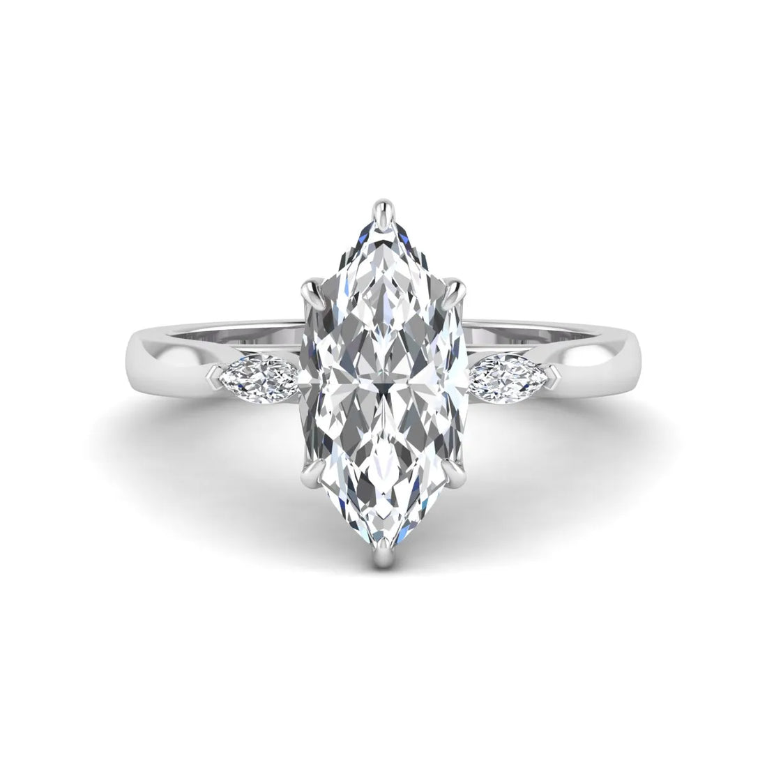 OctaPearl 2.5 ct Marquise Three Stone Lab Grown Diamond Engagement Ring