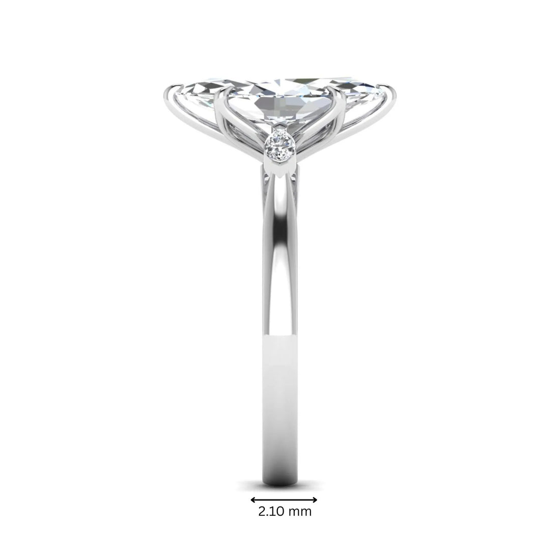 OctaPearl 2.5 ct Marquise Three Stone Lab Grown Diamond Engagement Ring