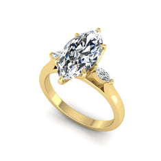 OctaPearl 2.5 ct Marquise Three Stone Lab Grown Diamond Engagement Ring - alternate view